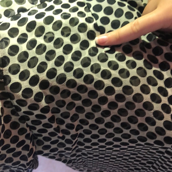 Kenneth Cole black sheer polka dot blouse size 6 - Picture 7 of 7